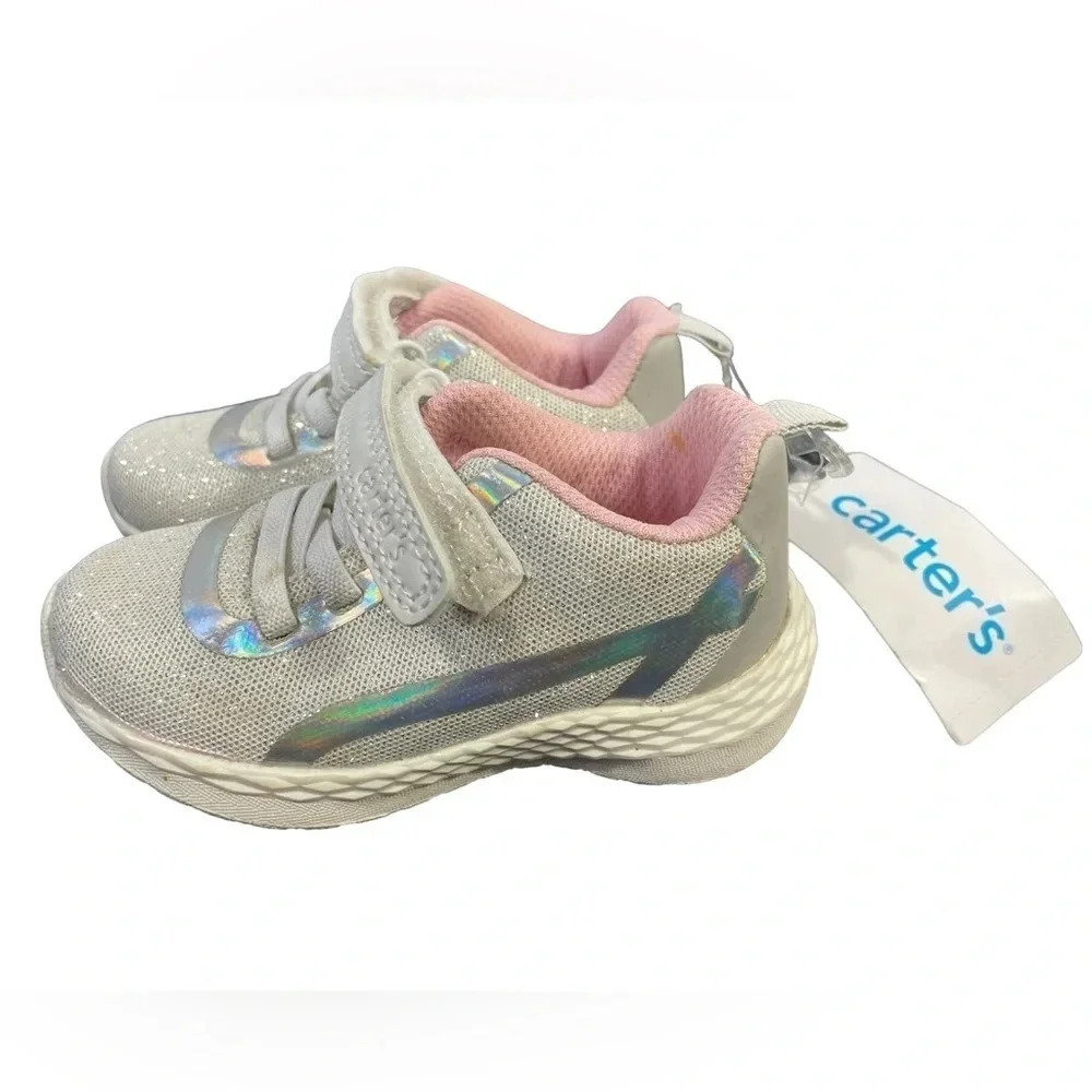 Carter’s Matik White Velcro Shoes  Size 6